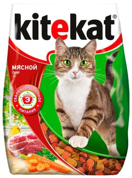 Корм КИТЕКЕТ Для кошек сухой Мясной пир 1,9кг